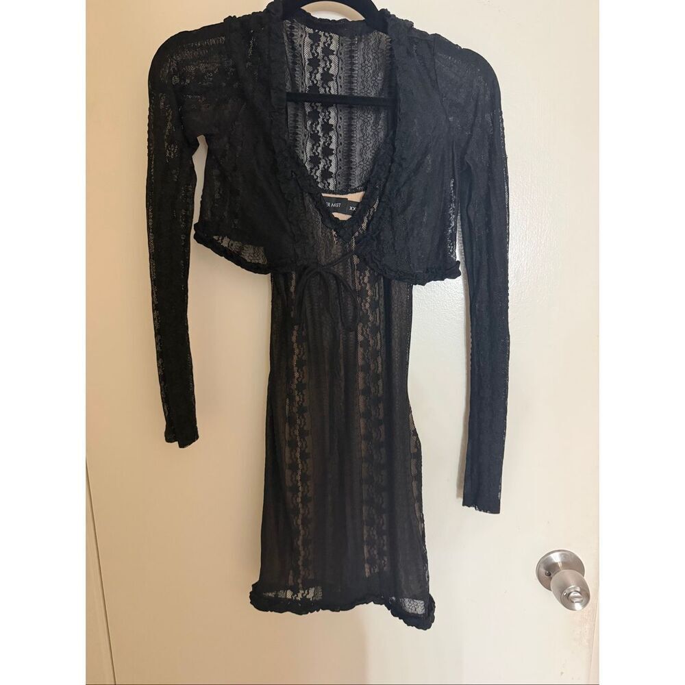 Tiger Mist size XXS women’s lace mini dress and cardigan TWO PIECE SET